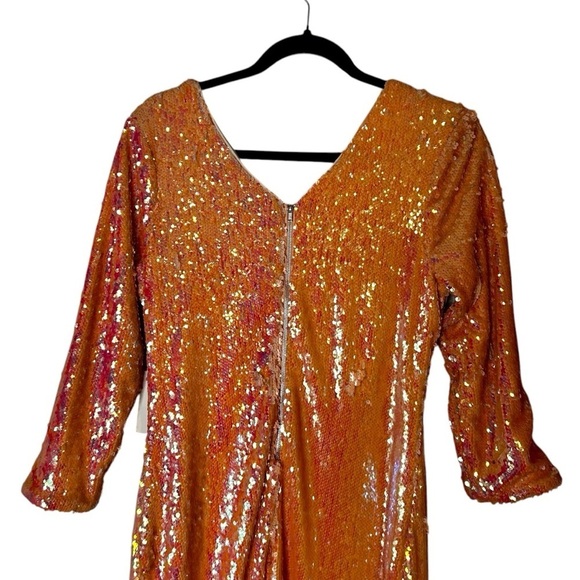 VENUS Iridescent Sequin Peach/Pink Cocktail Dress- Size Medium - Picture 7 of 12